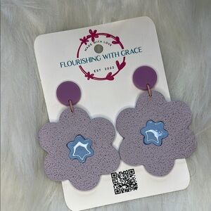 Lilac Polymer Clay  Earrings